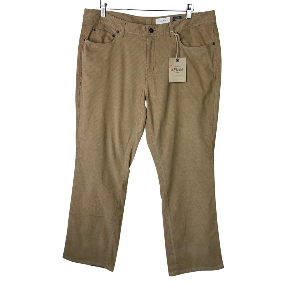 J. Hilburn Classic 5 Pocket Tan Corduroy Pants Mens Size 37 NWT